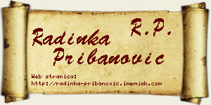 Radinka Pribanović vizit kartica